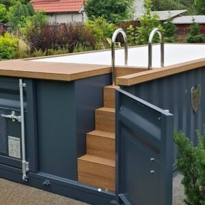 6,2 m x 2,5 m großer Containerpool mit Wärmepumpe, Premium-Paket-Neu
